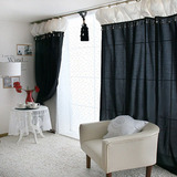 高档韩式简约风格窗帘卧室客厅阳台白色灯笼帘头成品定做拼接窗帘
