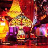 欧式蒂凡尼台灯 蜻蜓苏荷酒吧88慢摇吧台灯 个性彩色玻璃吧台灯