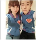 2014新款韩版韩国火爆情侣款超人棒球服加厚男女卫衣 学生外套潮