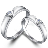 周大福老凤祥周生生瑞士钻戒指钻石对戒情侣戒指 开口戒一对订婚