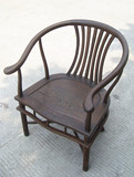 鸡翅木扇椅茶桌仿古家具休闲中式有扶手实木圈椅红木围椅喝茶椅子
