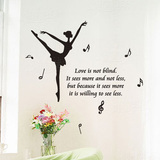 特价墙贴 客厅卧室贴纸儿童房舞蹈教室贴画橱窗玻璃贴 芭蕾舞女孩