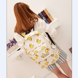 双肩包2014新款韩版小黄鸭帆布背包女中学生书包帆布背包旅行包