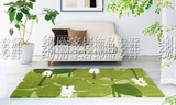 绚丽家居绿色腈纶地毯 清新绿色卧室地毯 客厅茶几地毯 可定做