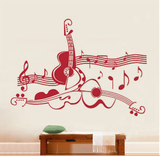 个性抽象吉他乐器墙贴音符五线谱贴纸音乐培训室装饰布置贴画墙纸