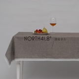 新款正品特价《素品》-暖灰色棉麻田园欧式简约咖啡厅酒店餐桌布