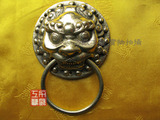 中式仿古铜配件门环铜拉手兽头大狮子头老虎头纯铜大门拉环手铺首