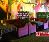 布艺沙发小户型单人双人日式客厅沙发酒吧咖啡厅卡座沙发桌椅组合