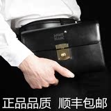 新款带密码锁扣男士手拿包 超容量手抓包真皮商务时尚纯牛皮手包