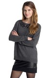 国内ESPRIT专柜正品 2016冬季欧美女装钉珠羊毛长袖针织毛衣套衫