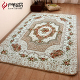 欧式玫瑰客厅地毯 时尚现代茶几卧室床边毯 水洗珊瑚绒地毯