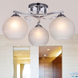 LED小客厅灯餐厅卧室房间吸顶灯具 现代简约圆形玻璃吊灯饰特价