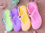 儿童洞洞鞋 凉鞋女童韩版变色透明水晶果冻鞋防滑沙滩凉拖鞋夏季