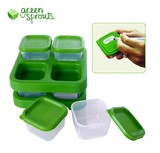美国Green sprouts小绿芽 婴儿辅食分格盒 果泥肉泥存储盒 保鲜盒