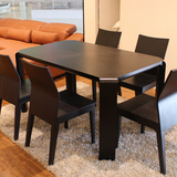 全实木皮餐桌 简约现代家具 时尚大小户型创意欧式餐桌椅组合套装