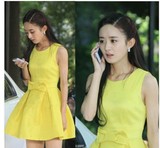 14年香港时尚赵丽颖同款女装杉杉来了同款韩版百搭连衣裙女