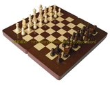 促销木质国际象棋　折叠式棋盘木盒+大号实木棋子 折叠木制三合一