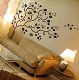 爱佳电视背景墙贴 客厅墙贴 手绘日式风格简单日式枝叶 树林可移