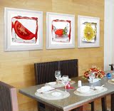 现代简约艺术摄影餐厅装饰画饭厅挂画墙上有框画三联画水果画壁画