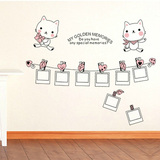 猫咪照片墙宝宝儿童房卡通背景装饰贴纸可爱创意贴画可移除包邮