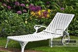 户外休闲铸铝家具 泳池沙滩庭院花园别墅、白色可调高低休闲躺椅