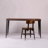 美式乡村风格铁艺实木家具餐桌椅工作台办公桌书桌金属做旧整装