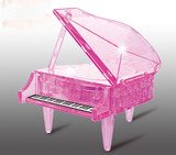 3d立体水晶拼图益智玩具创意礼物 钢琴模型音乐led  女孩最爱