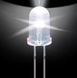 5MM F5 草帽灯 LED 发光二极管 透明发白色光 发光管 高亮