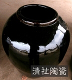 批发不包邮 厂家直销 宜兴陶瓷100斤（50kg）黑釉圆酒坛酒罐酒瓶