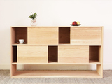 日式简约实木餐边柜茶水柜宜家特价收纳柜现代时尚创意原木置物箱