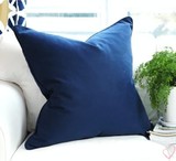 高档蓝色地中海美式现代靠垫抱枕套沙发床头靠背垫全棉纯色