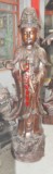 【结缘古玩】宗教佛像黄铜铸造铜滴水观音佛像咖啡色高1.8米