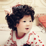 出口韩国婴幼儿童假发卷发短发宝宝发饰头饰卷发洋娃娃可爱假发