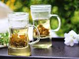 多样屋明朗玻璃健康茶隔杯 高硼硅玻璃耐热 水杯 透明无色花茶杯