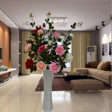 仿真花高档玫瑰花时尚家居客厅卧室落地装饰假花套装带花瓶批发
