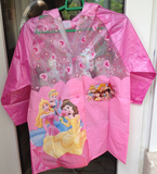 迪士尼外贸白雪公主儿童雨衣/芭比公主带书包位无书包 充气帽包邮