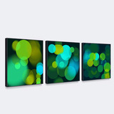 T抽象装饰画简约有框画沙发电视背景墙客厅墙画三联画绿色光影