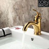 德国当代 卫浴 进口欧式仿古镀金色 全铜冷热面盆水龙头台盆龙头