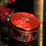 新款 中国风创意个性大小号圆形铁盒 马口铁喜糖盒子 礼品盒