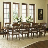 美式乡村风格全实木雕花餐厅吃饭方桌子定做整装8可推拉桌