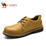 Camel/骆驼男鞋 真皮头层皮低帮鞋 日常休闲圆头系带耐磨工装鞋