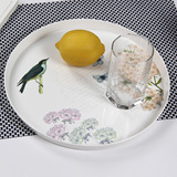 KORDCO创意托盘欧式水杯盘茶盘 塑料果盘圆形蛋糕点心盘子密胺盘