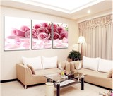 幸福粉玫瑰客厅装饰画沙发后墙壁画卧室挂画现代简约艺术画无框画