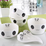 餐具套装包邮 卡通熊猫餐具 碗 米饭碗 韩式碗大白可爱创意4碗勺
