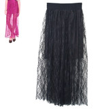 特价夏季新款韩版波西米亚蓬蓬半身长裙子黑拖地雪纺蕾丝大码