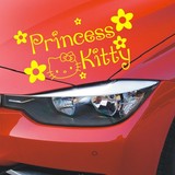 汽车改装个性可爱HelloKitty猫装饰贴纸卡通KT引擎盖反光灯眉贴