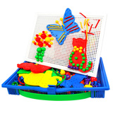 拼插板玩具手工男女孩拼图益智玩具4-6岁潜力蘑菇钉儿童智力组合