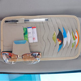 汽车多功能遮阳板真皮CD袋 CD夹 可放眼镜 磁卡 名片 车载CD包