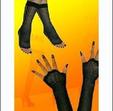 性感高弹美指套网袜 情趣中网眼手套 诱惑露指配饰 手套丝袜均可