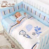婴儿床床围纯棉外贸出口婴儿床上用品套件宝宝床品三四件套可拆洗